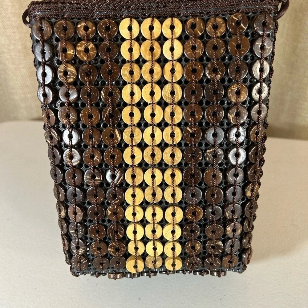 Beaded Panama small shoulder bag